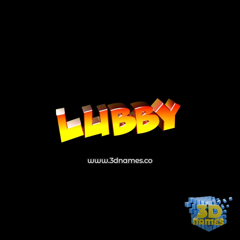 lubby in Black Background style - 3D name wallpaper