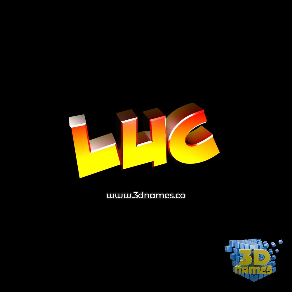 luc in Black Background style - 3D name wallpaper