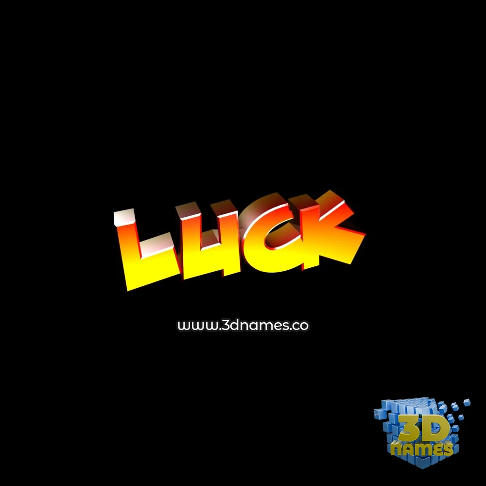 luck in Black Background style - 3D name wallpaper