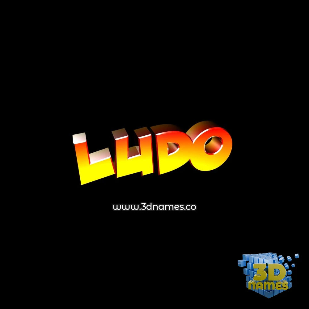 ludo in Black Background style - 3D name wallpaper
