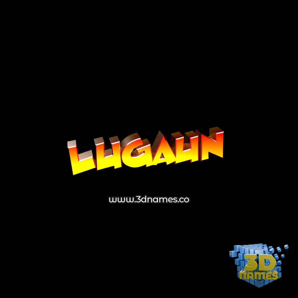 lugaun in Black Background style - 3D name wallpaper
