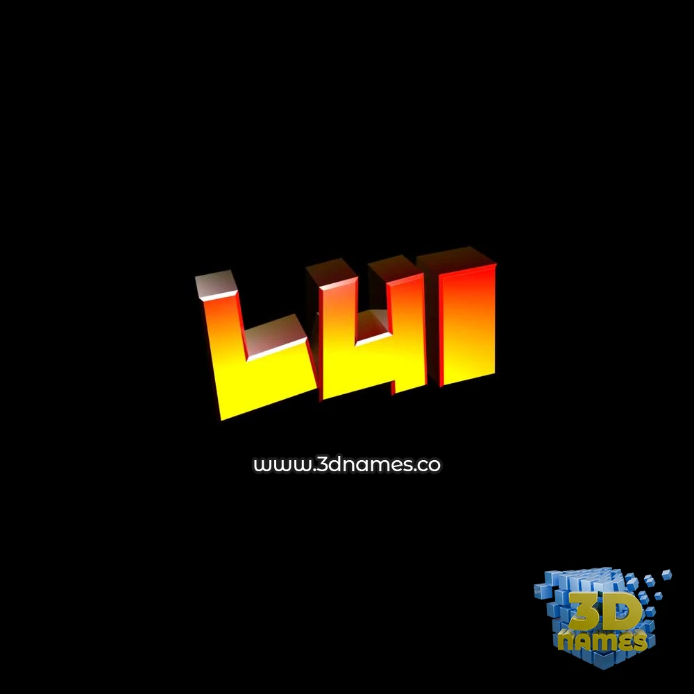 lui in Black Background style - 3D name wallpaper