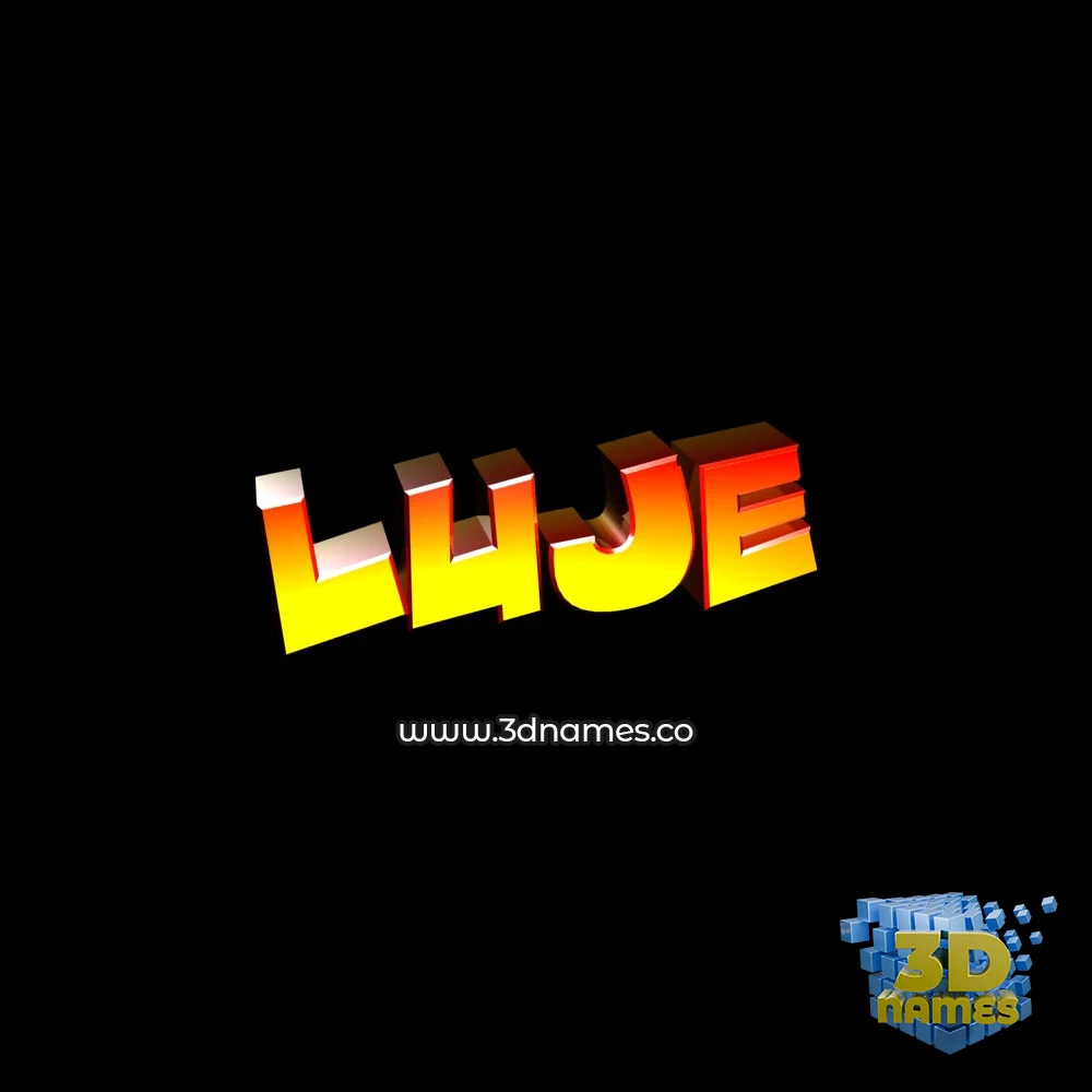luje in Black Background style - 3D name wallpaper