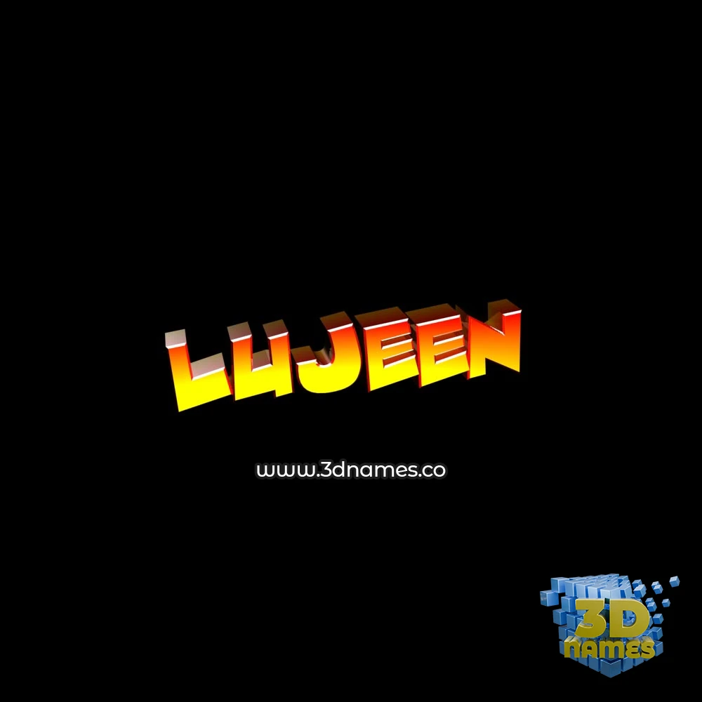 lujeen in Black Background style - 3D name wallpaper