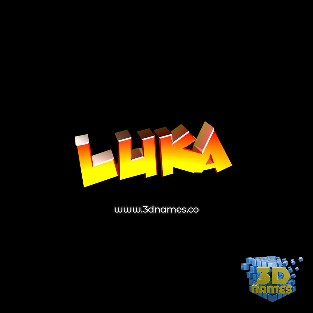 luka in Black Background style - 3D name wallpaper