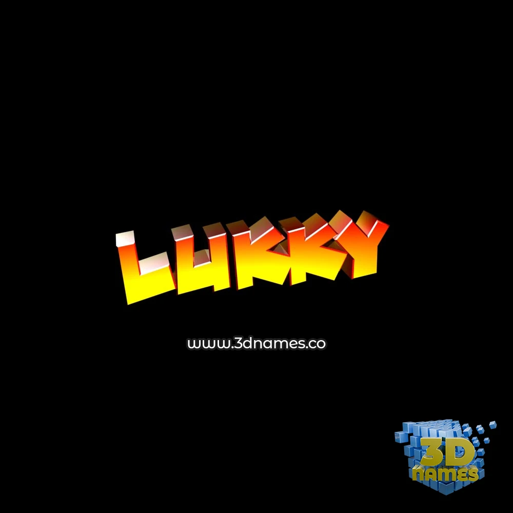 lukky in Black Background style - 3D name wallpaper