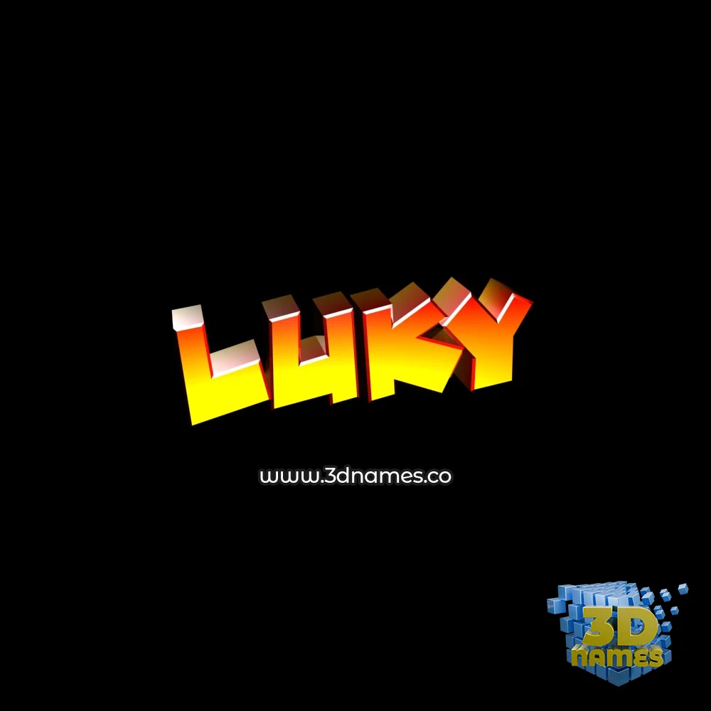 luky in Black Background style - 3D name wallpaper