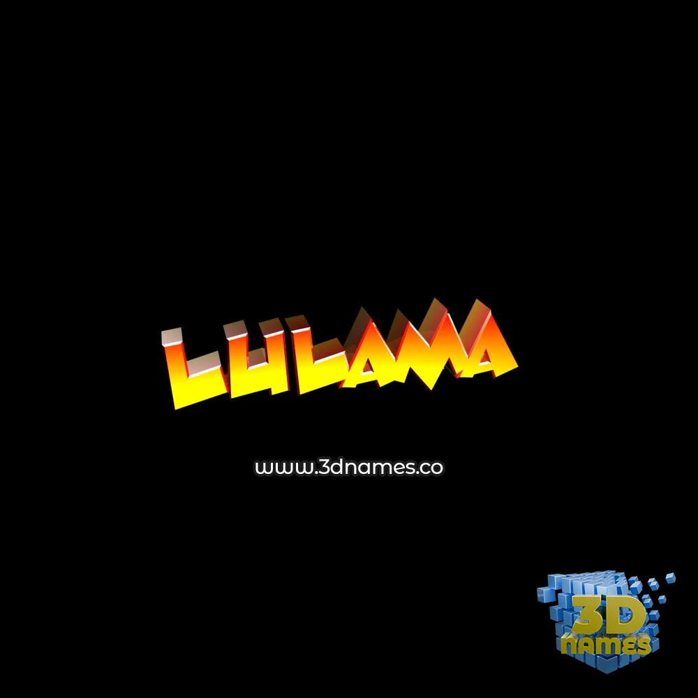 lulama in Black Background style - 3D name wallpaper