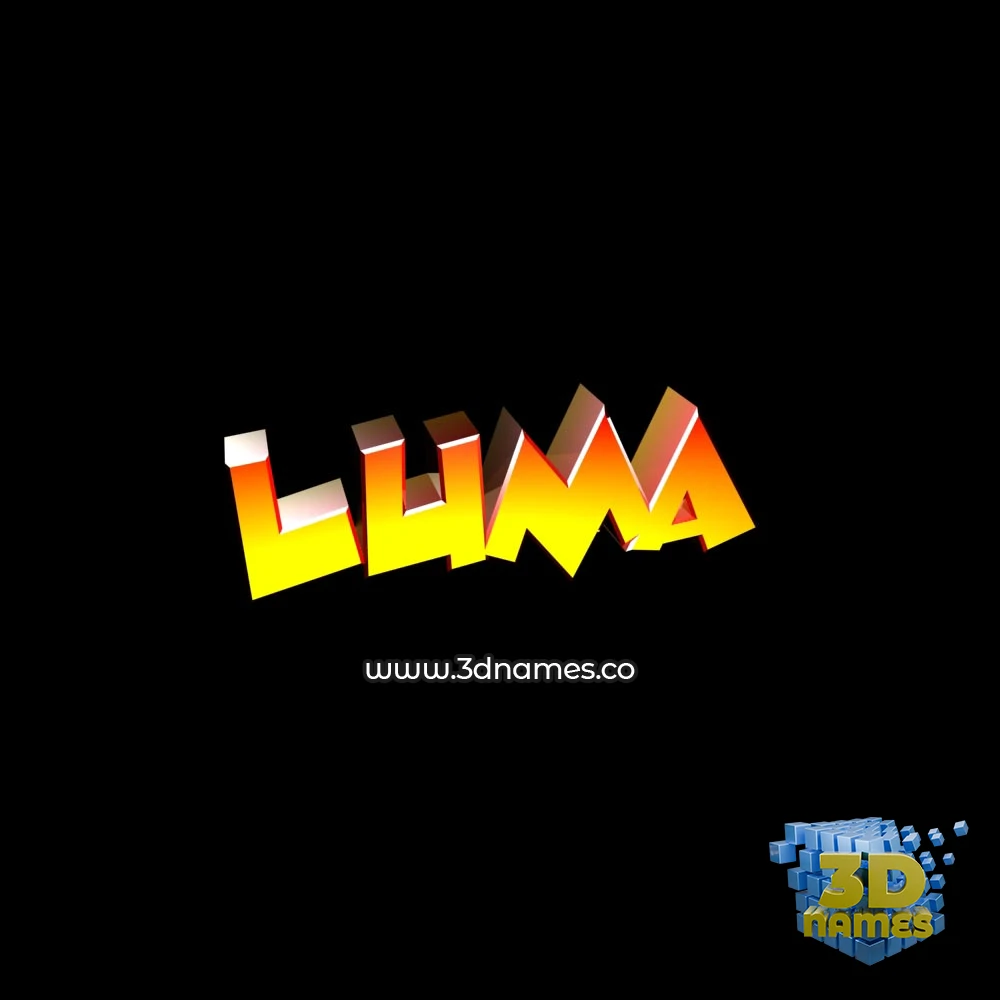 luma in Black Background style - 3D name wallpaper