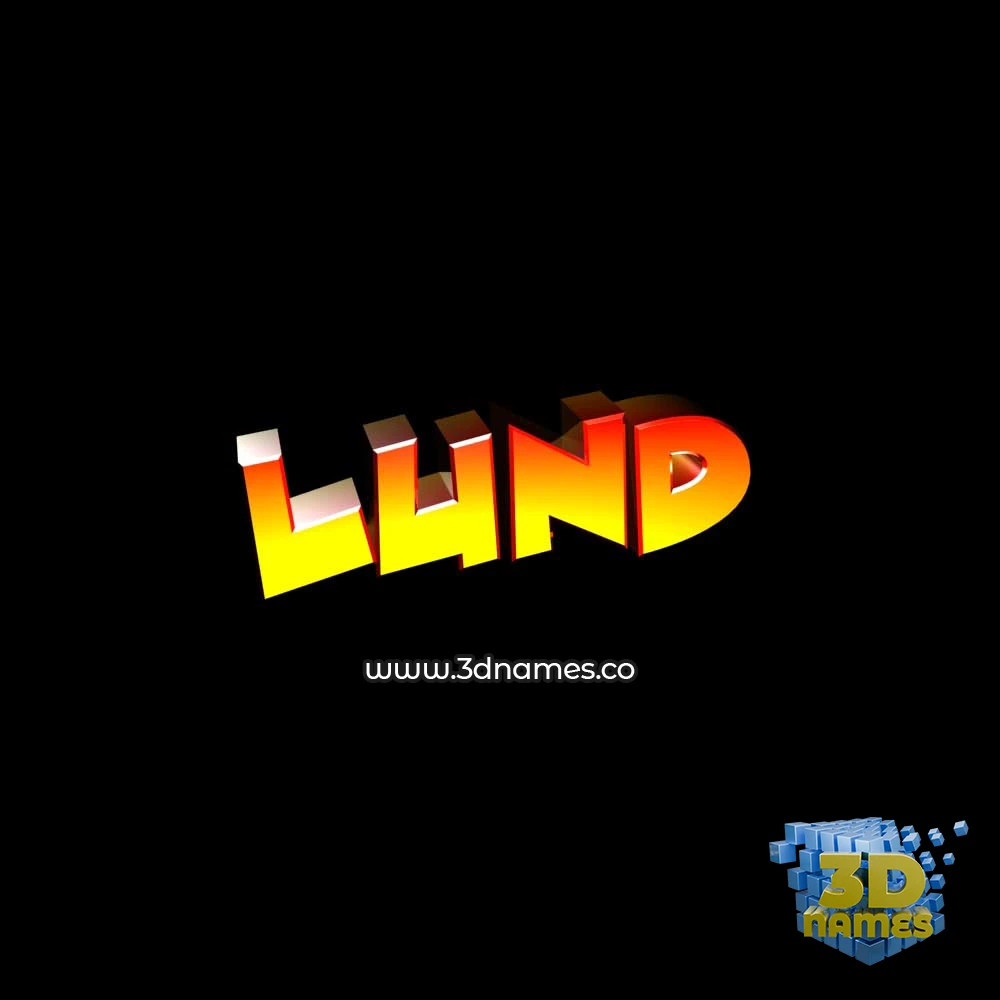 lund in Black Background style - 3D name wallpaper