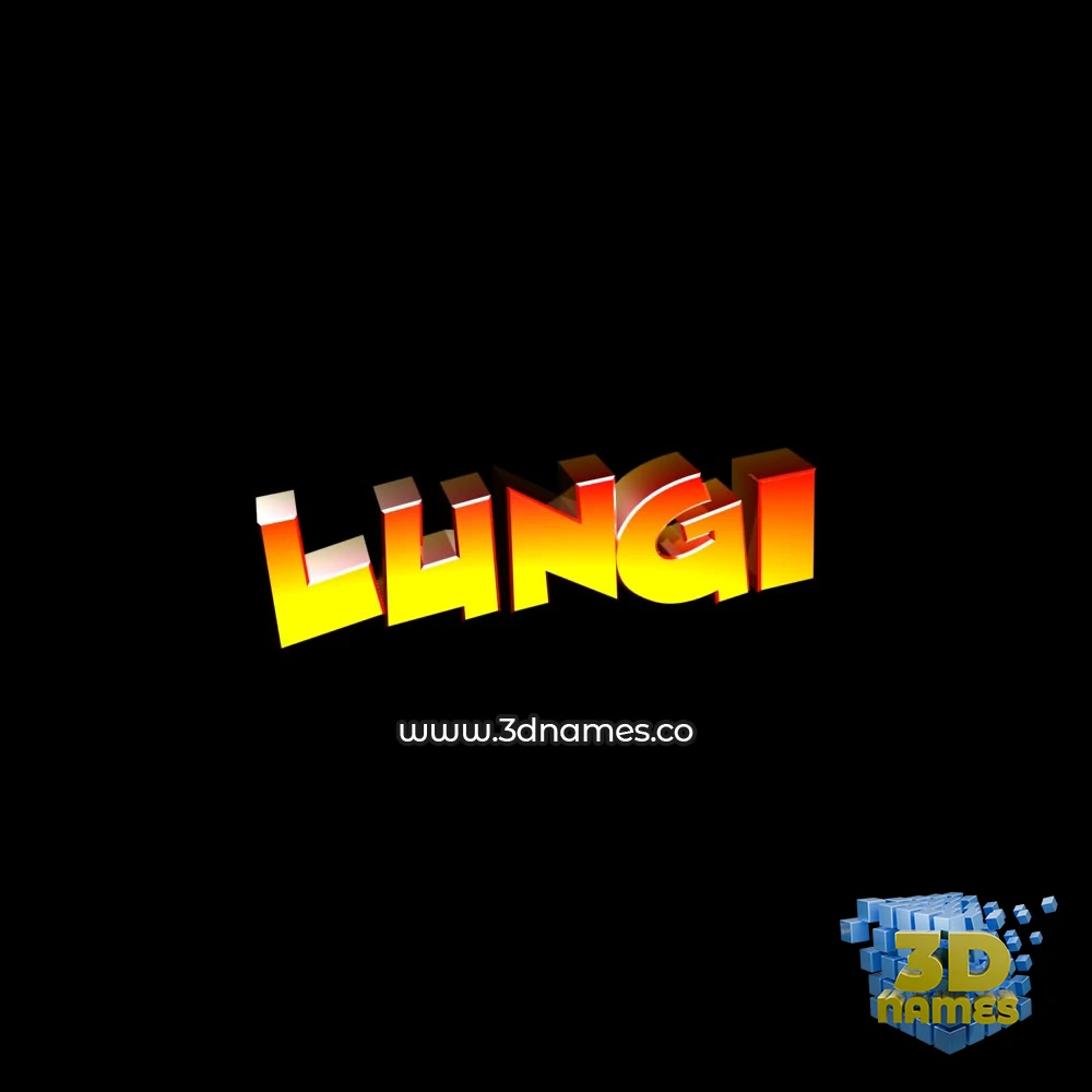 lungi in Black Background style - 3D name wallpaper