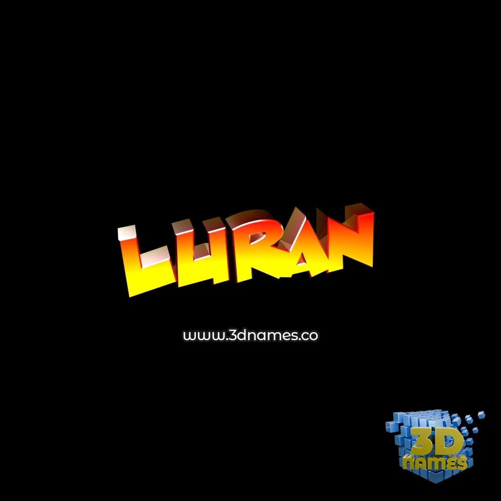 luran in Black Background style - 3D name wallpaper