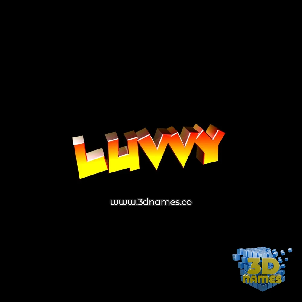 luvvy in Black Background style - 3D name wallpaper