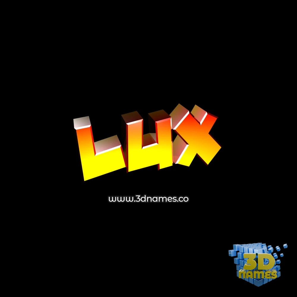 lux in Black Background style - 3D name wallpaper