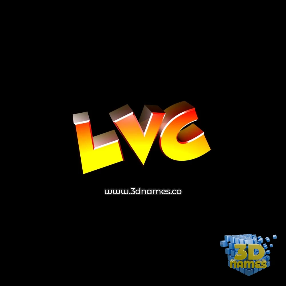 lvc in Black Background style - 3D name wallpaper
