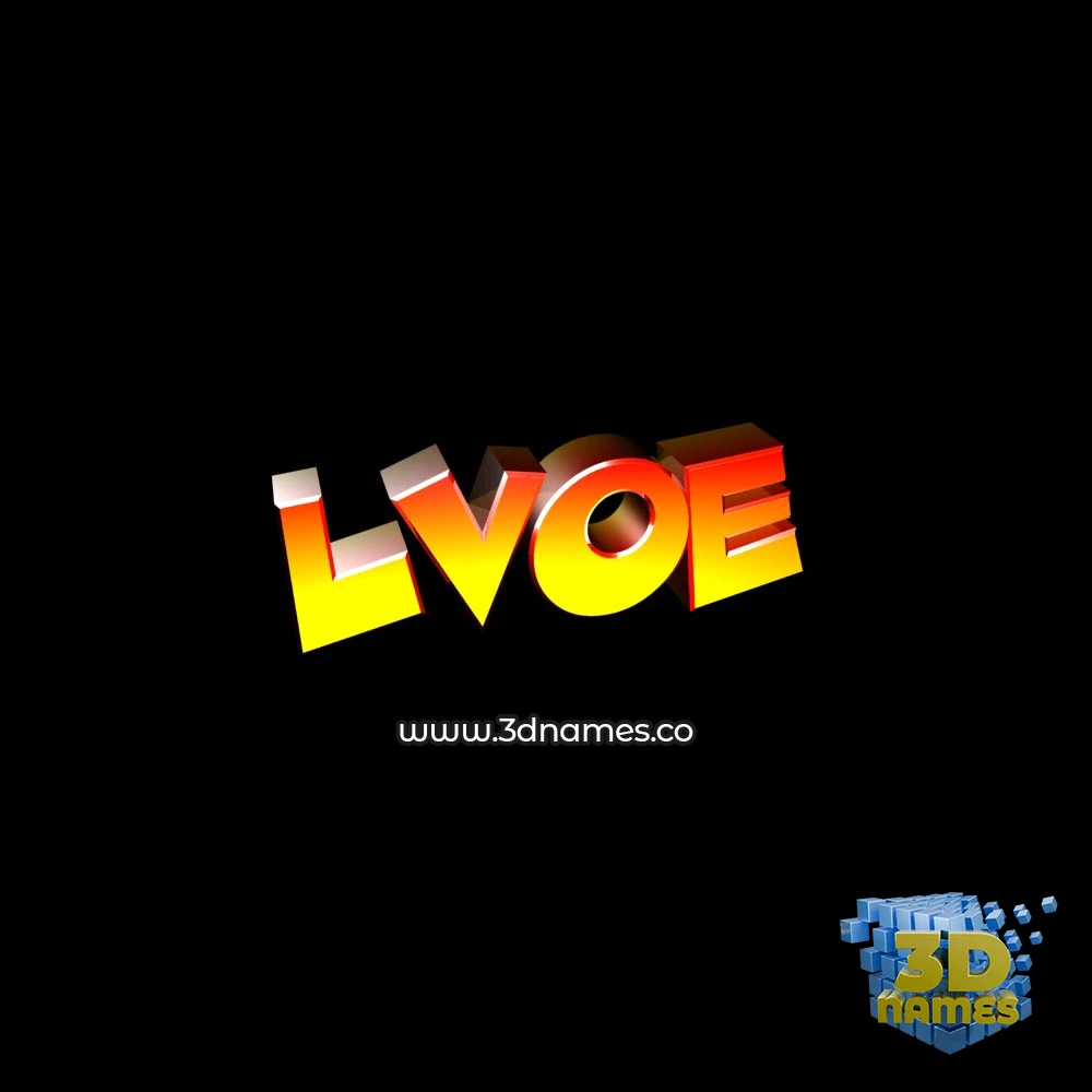 lvoe in Black Background style - 3D name wallpaper