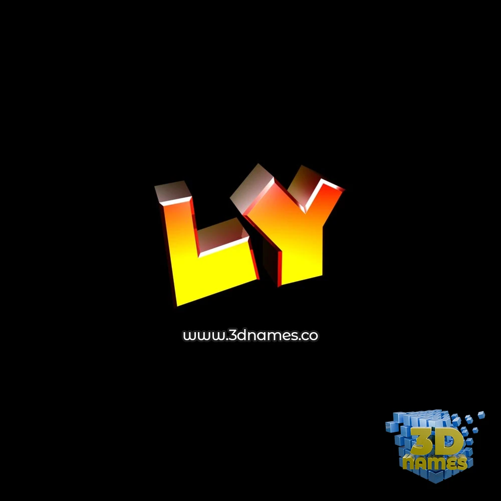 ly in Black Background style - 3D name wallpaper