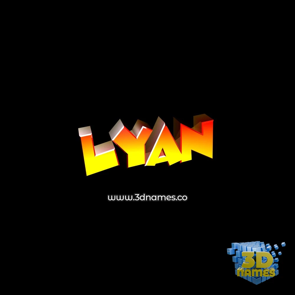 lyan in Black Background style - 3D name wallpaper