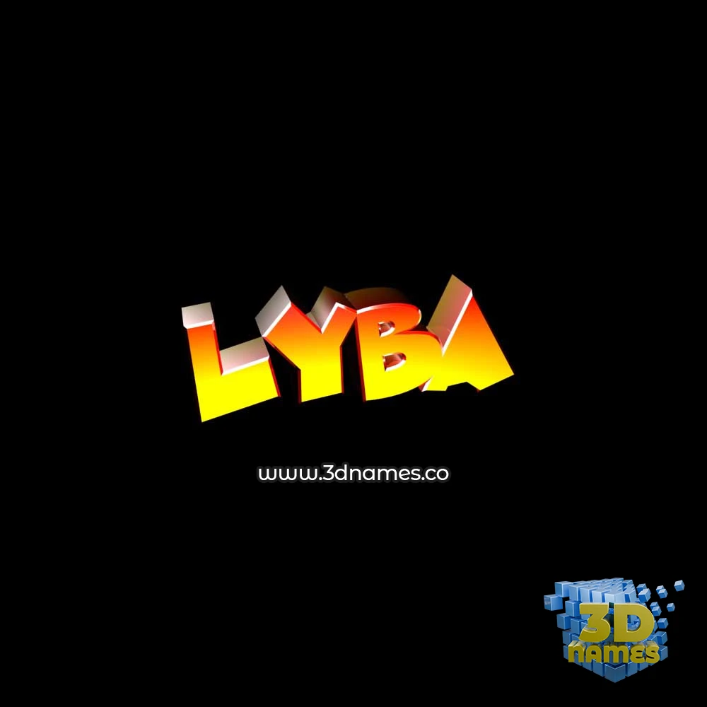 lyba in Black Background style - 3D name wallpaper