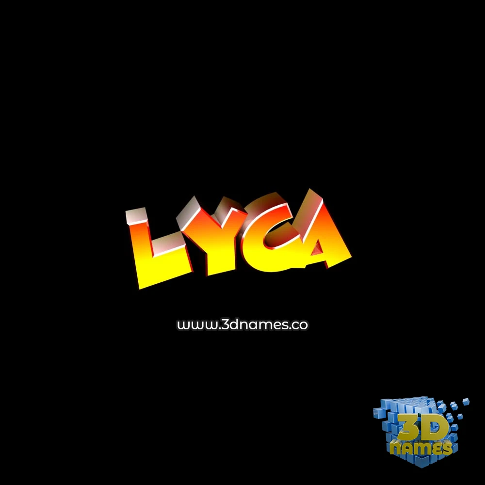 lyca in Black Background style - 3D name wallpaper
