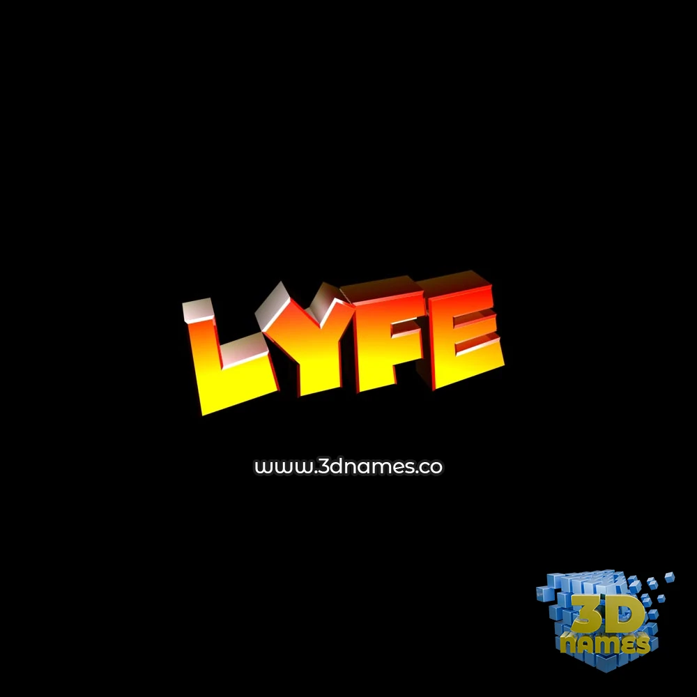 lyfe in Black Background style - 3D name wallpaper