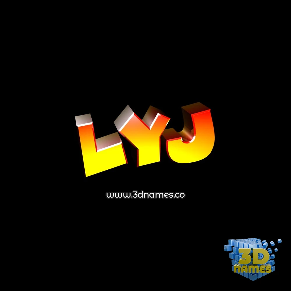 lyj in Black Background style - 3D name wallpaper