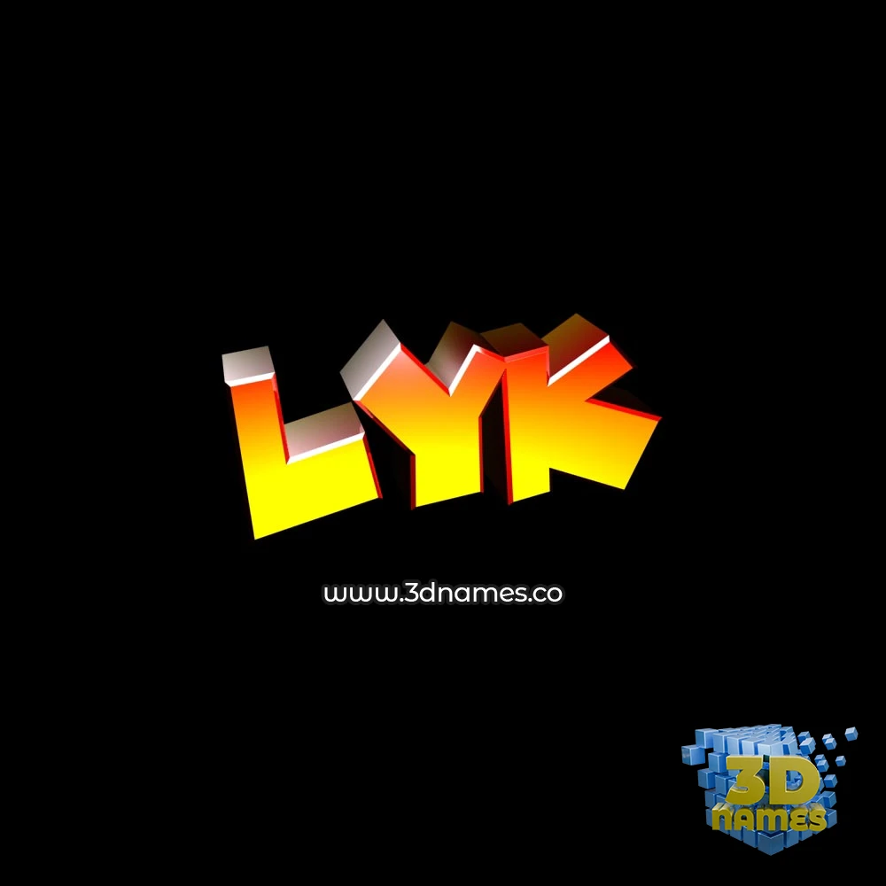 lyk in Black Background style - 3D name wallpaper
