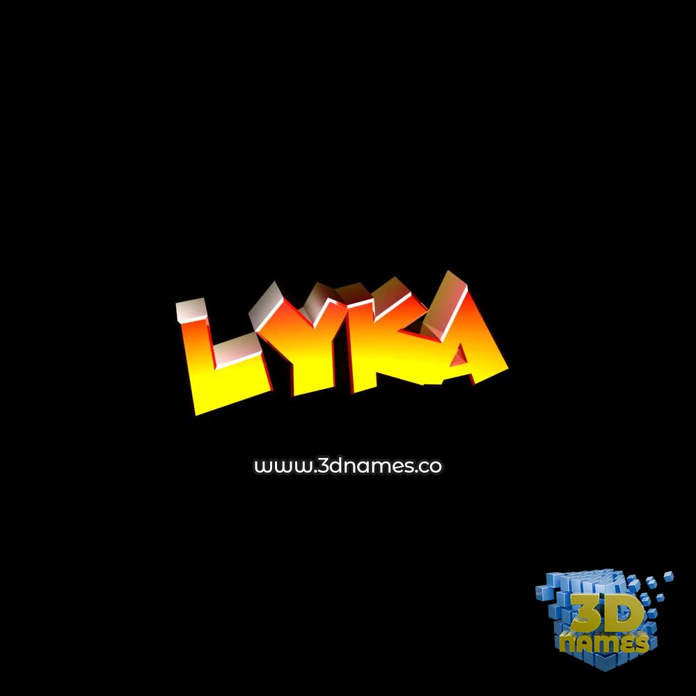 lyka in Black Background style - 3D name wallpaper