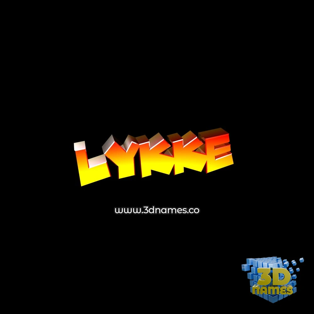 lykke in Black Background style - 3D name wallpaper
