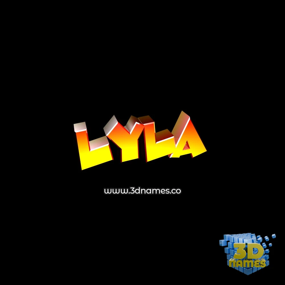 lyla in Black Background style - 3D name wallpaper