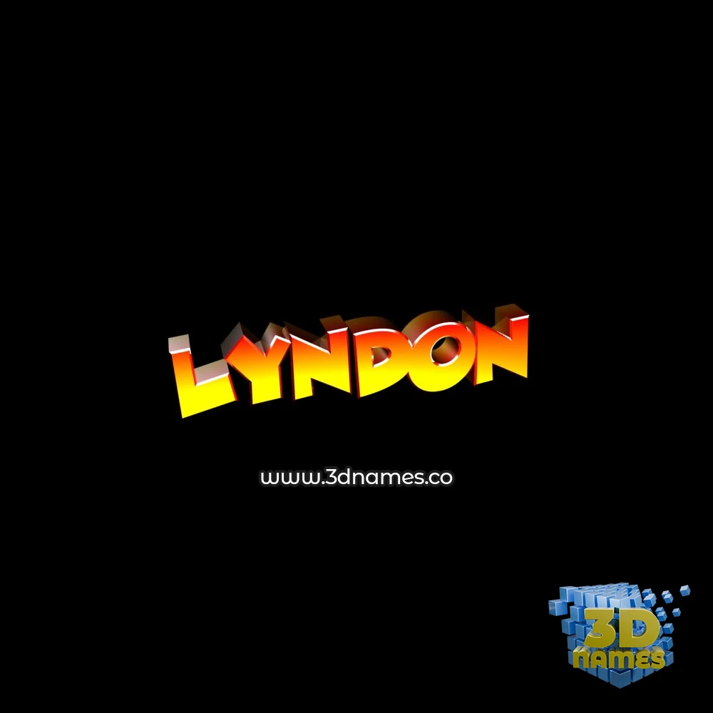 lyndon in Black Background style - 3D name wallpaper