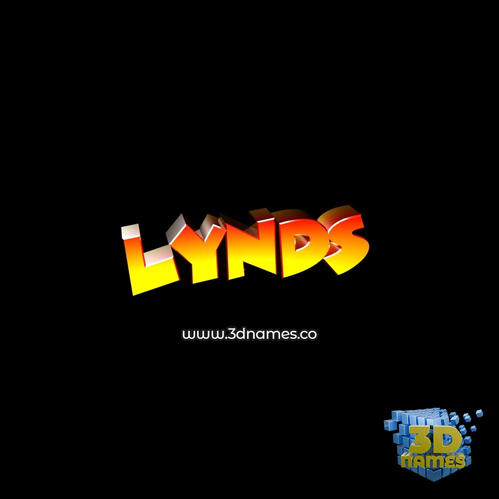 lynds in Black Background style - 3D name wallpaper