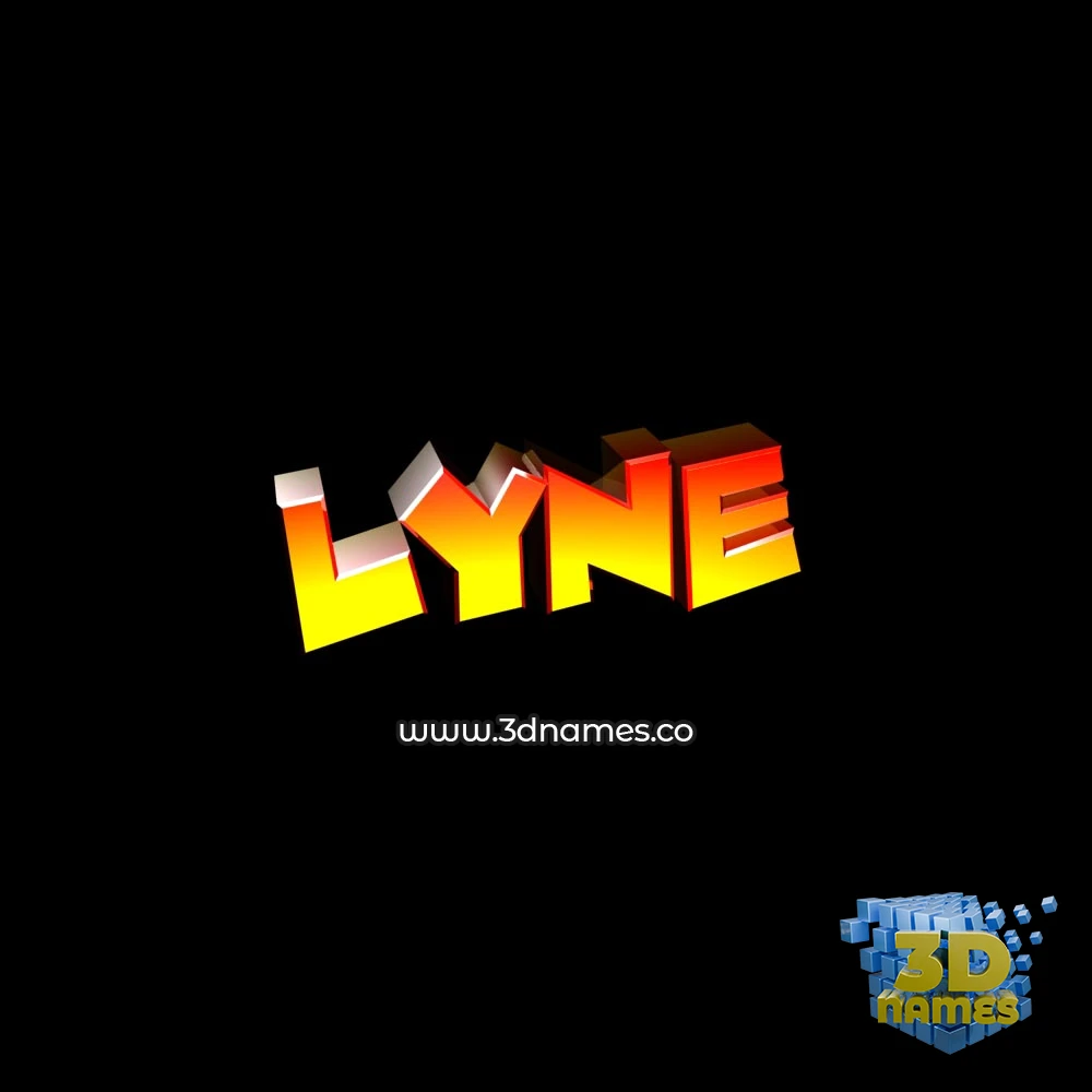 lyne in Black Background style - 3D name wallpaper