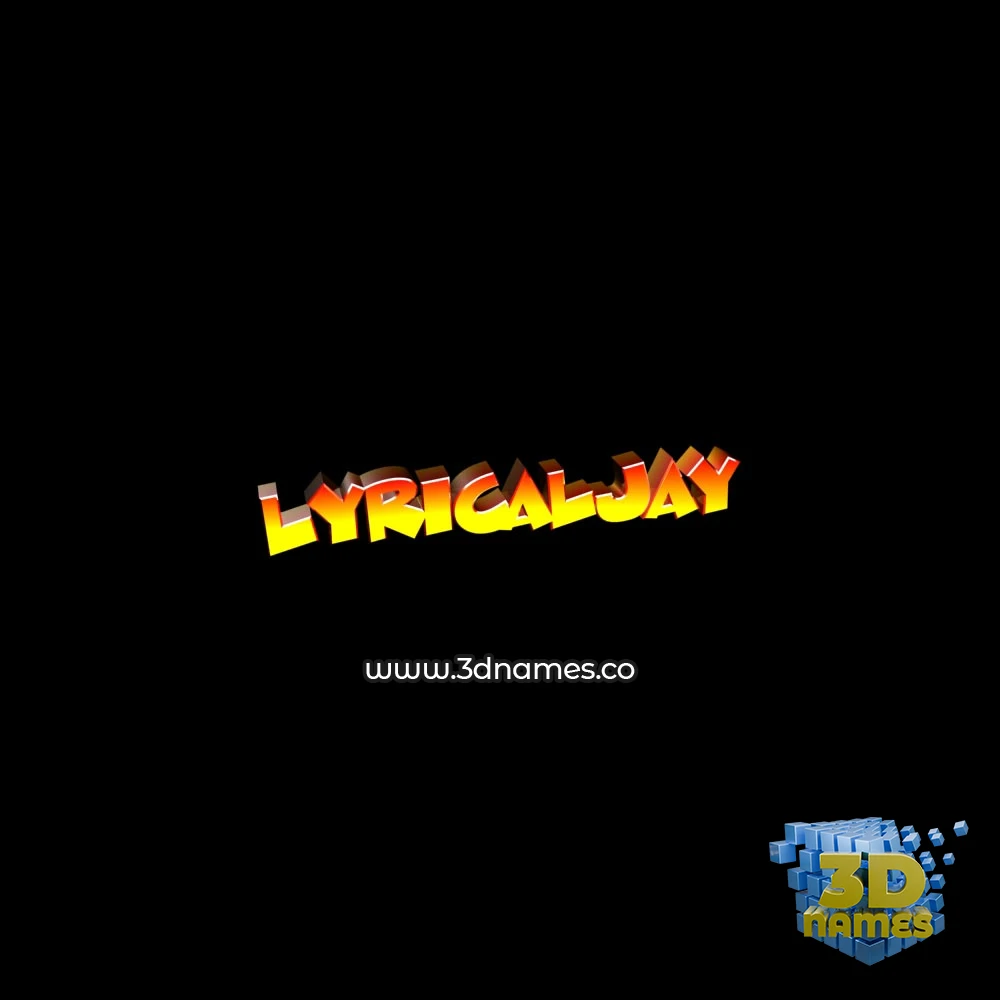 lyricaljay in Black Background style - 3D name wallpaper