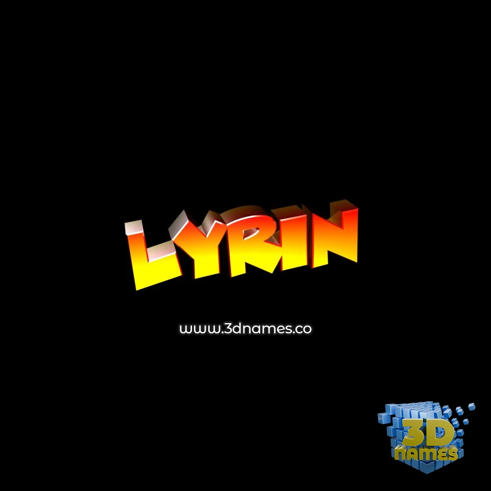 lyrin in Black Background style - 3D name wallpaper