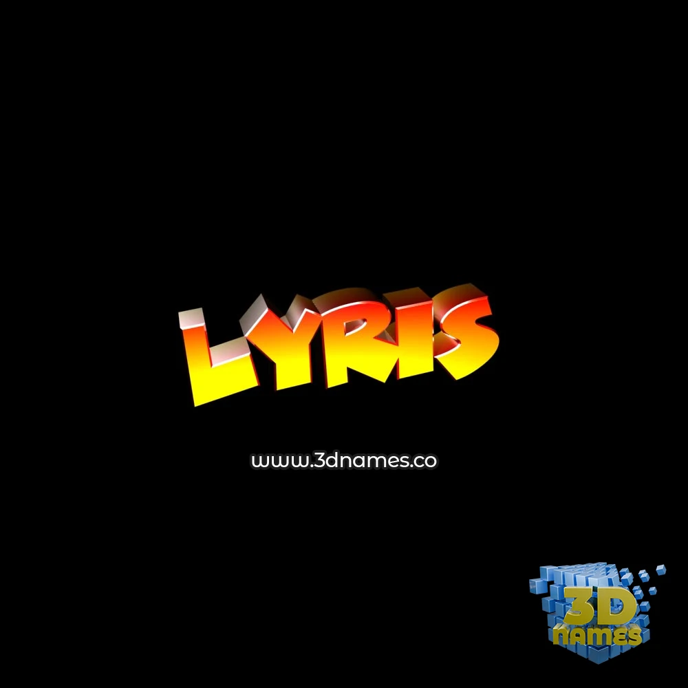 lyris in Black Background style - 3D name wallpaper
