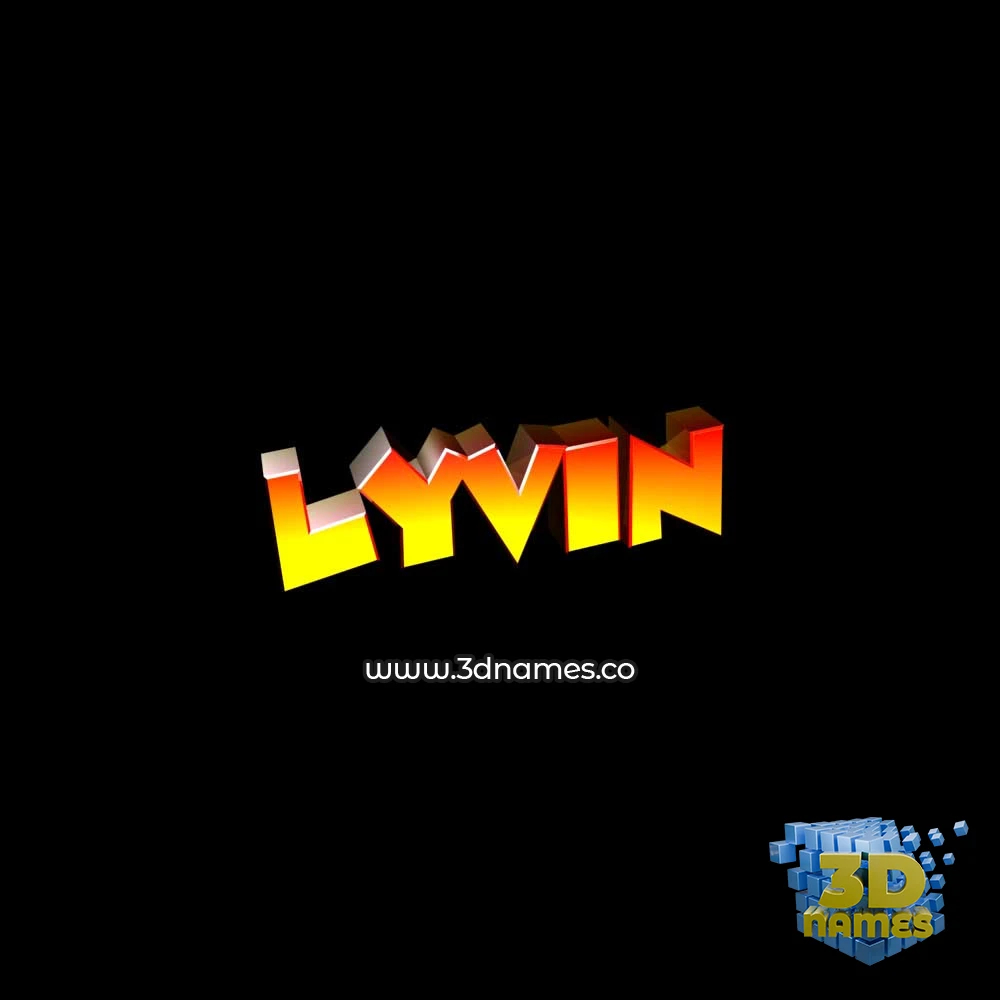 lyvin in Black Background style - 3D name wallpaper