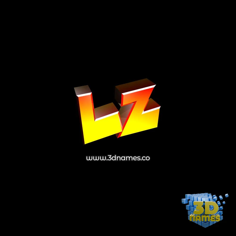 lz in Black Background style - 3D name wallpaper