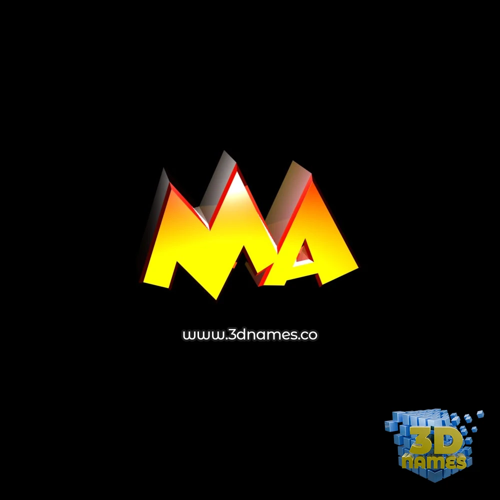 ma in Black Background style - 3D name wallpaper