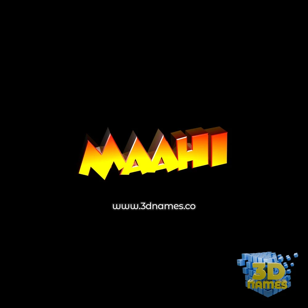 maahi in Black Background style - 3D name wallpaper