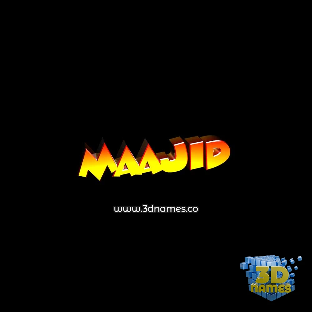 maajid in Black Background style - 3D name wallpaper