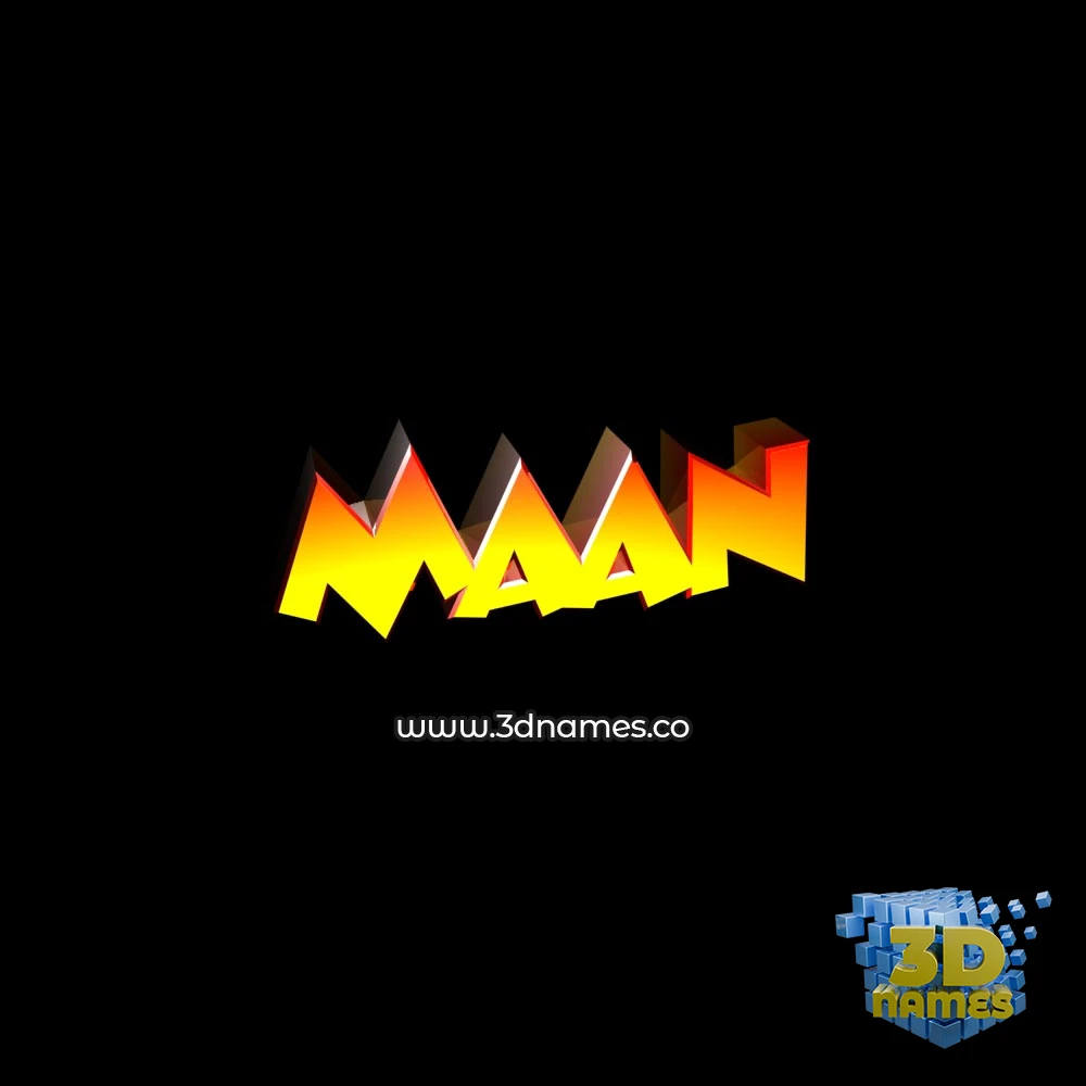 maan in Black Background style - 3D name wallpaper