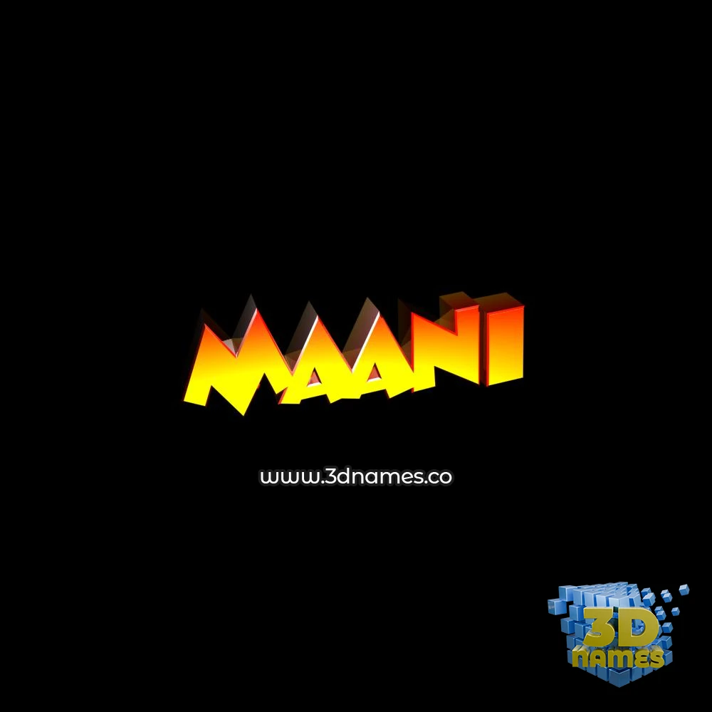 maani in Black Background style - 3D name wallpaper