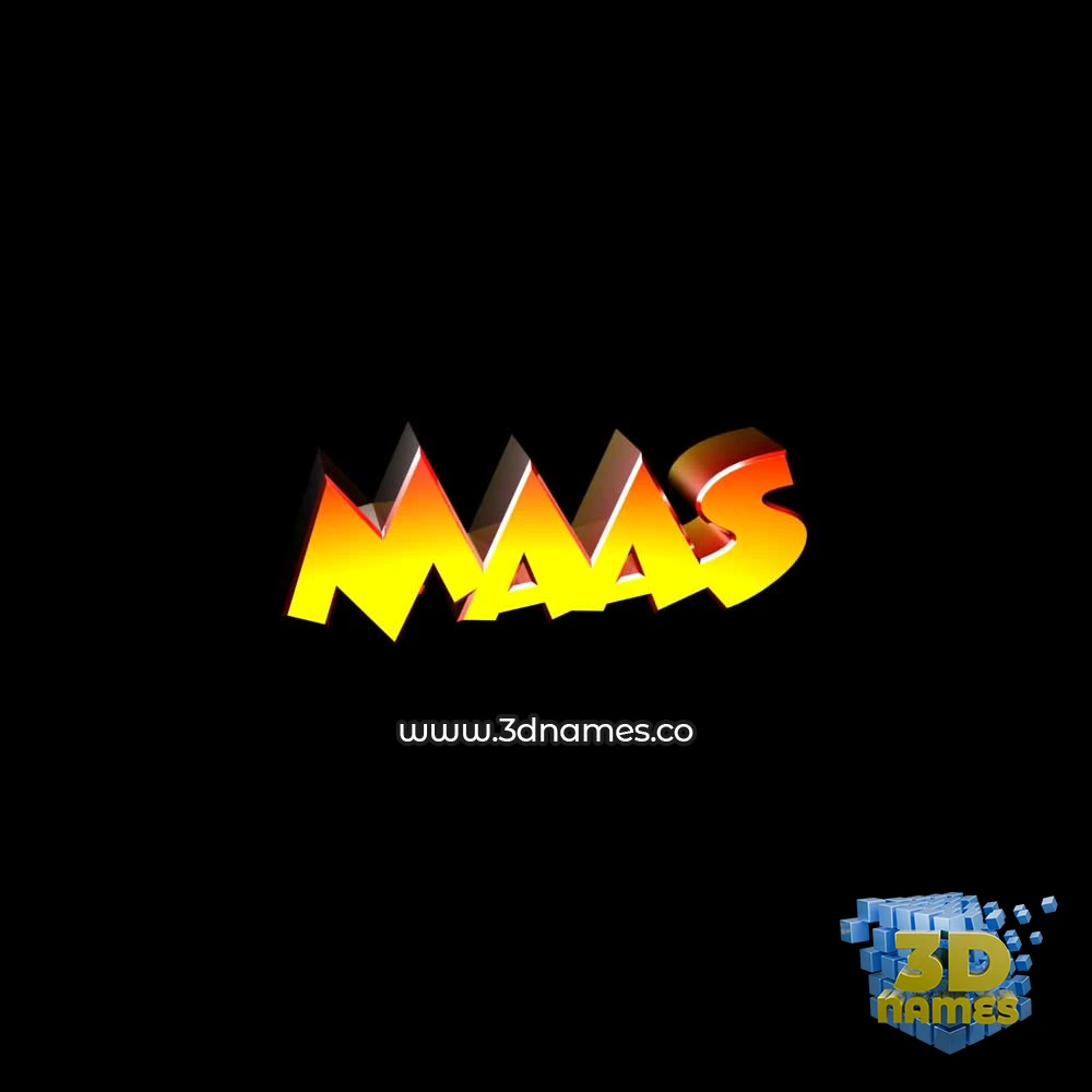 maas in Black Background style - 3D name wallpaper