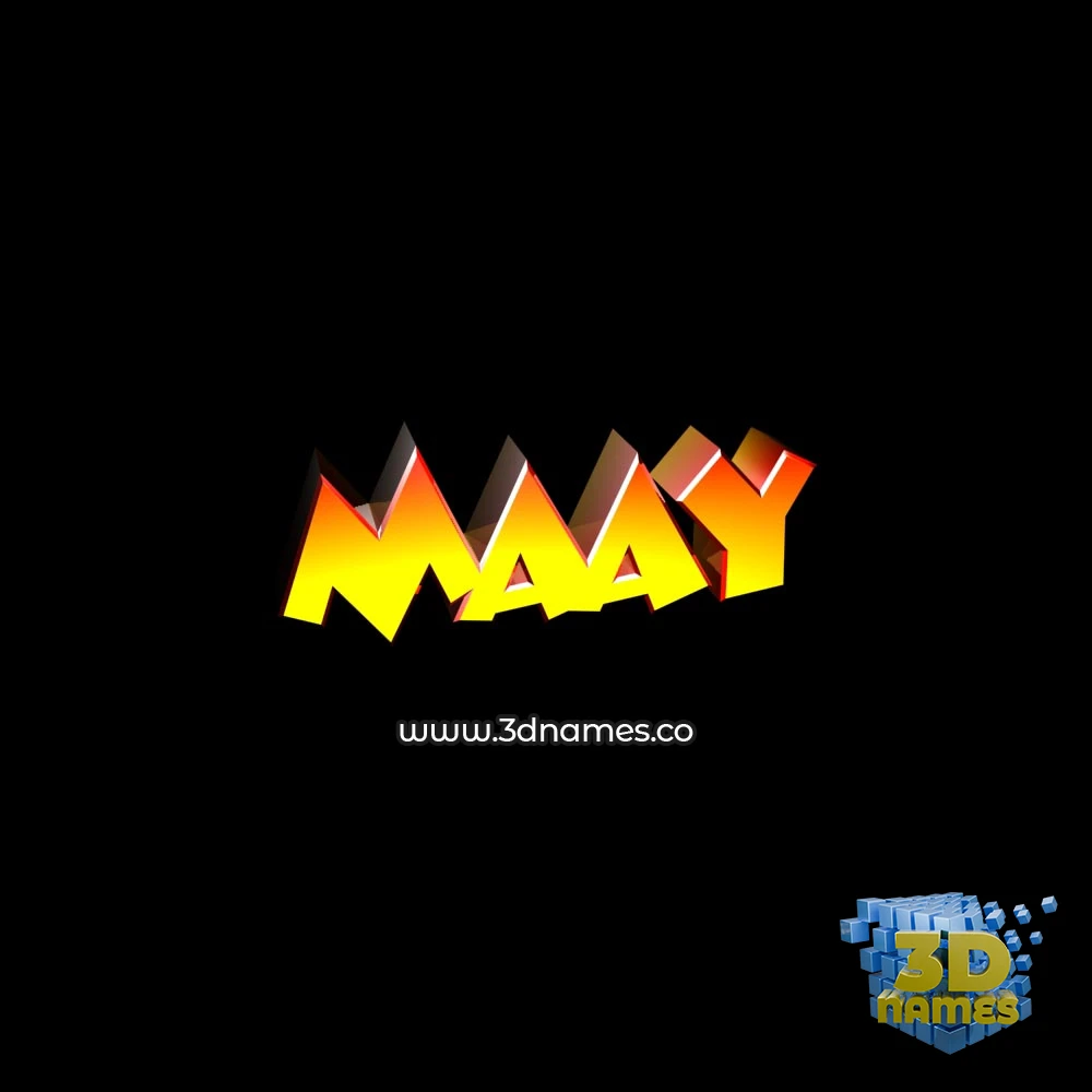 maay in Black Background style - 3D name wallpaper