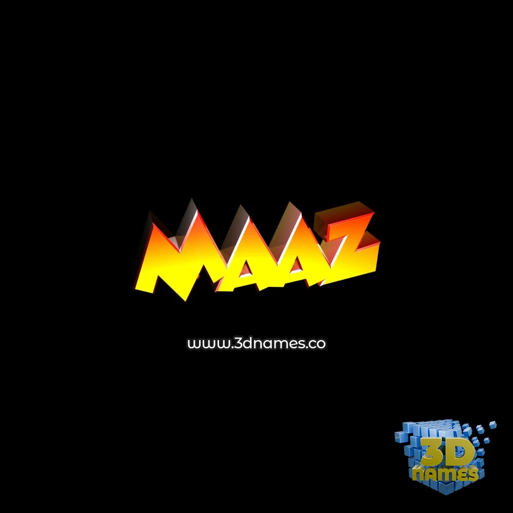 maaz in Black Background style - 3D name wallpaper