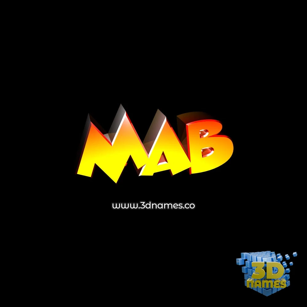 mab in Black Background style - 3D name wallpaper