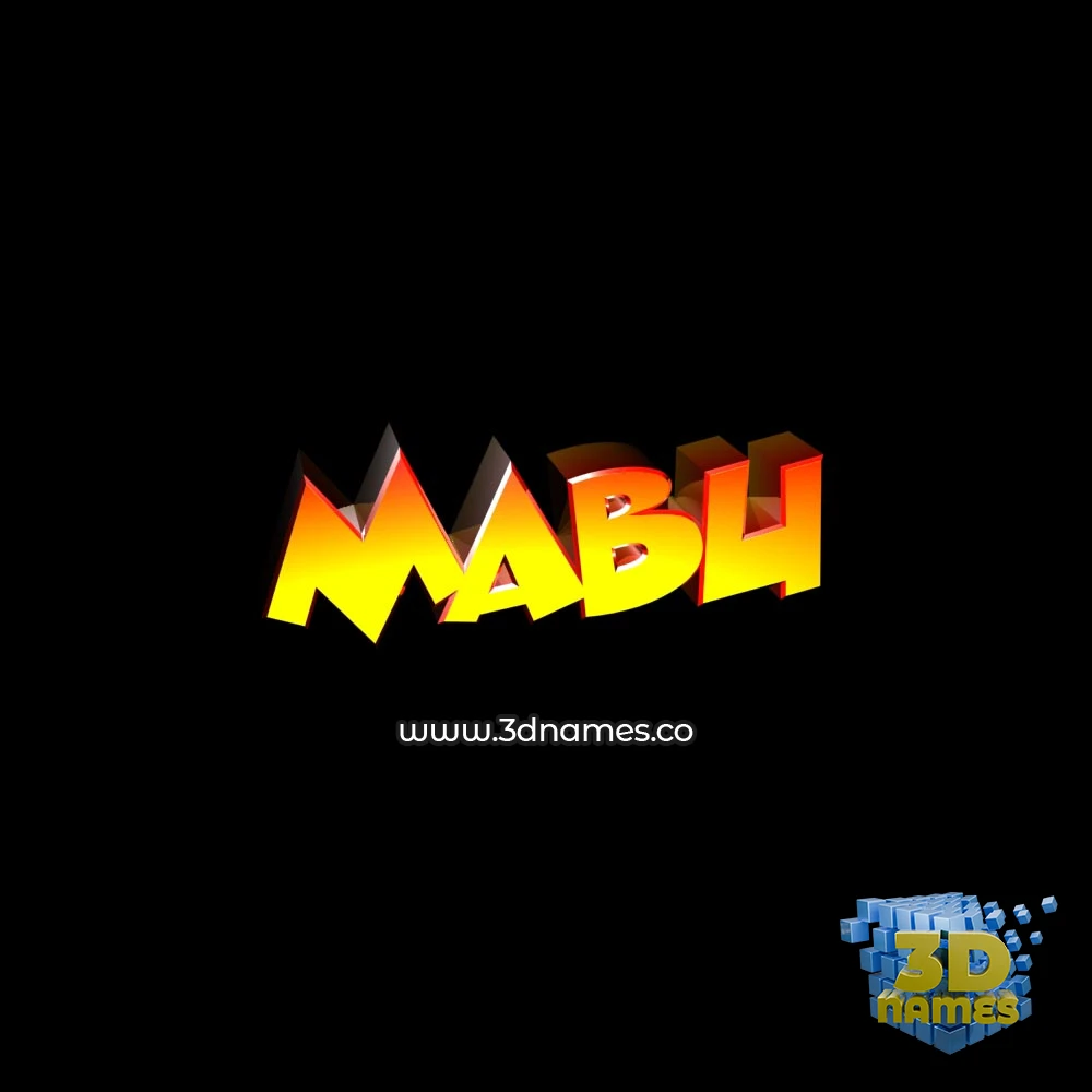 mabu in Black Background style - 3D name wallpaper