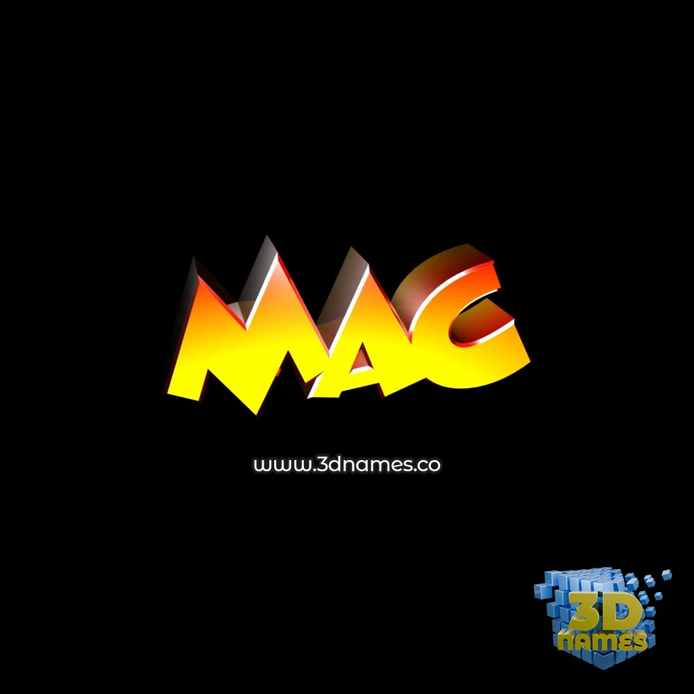 mac in Black Background style - 3D name wallpaper