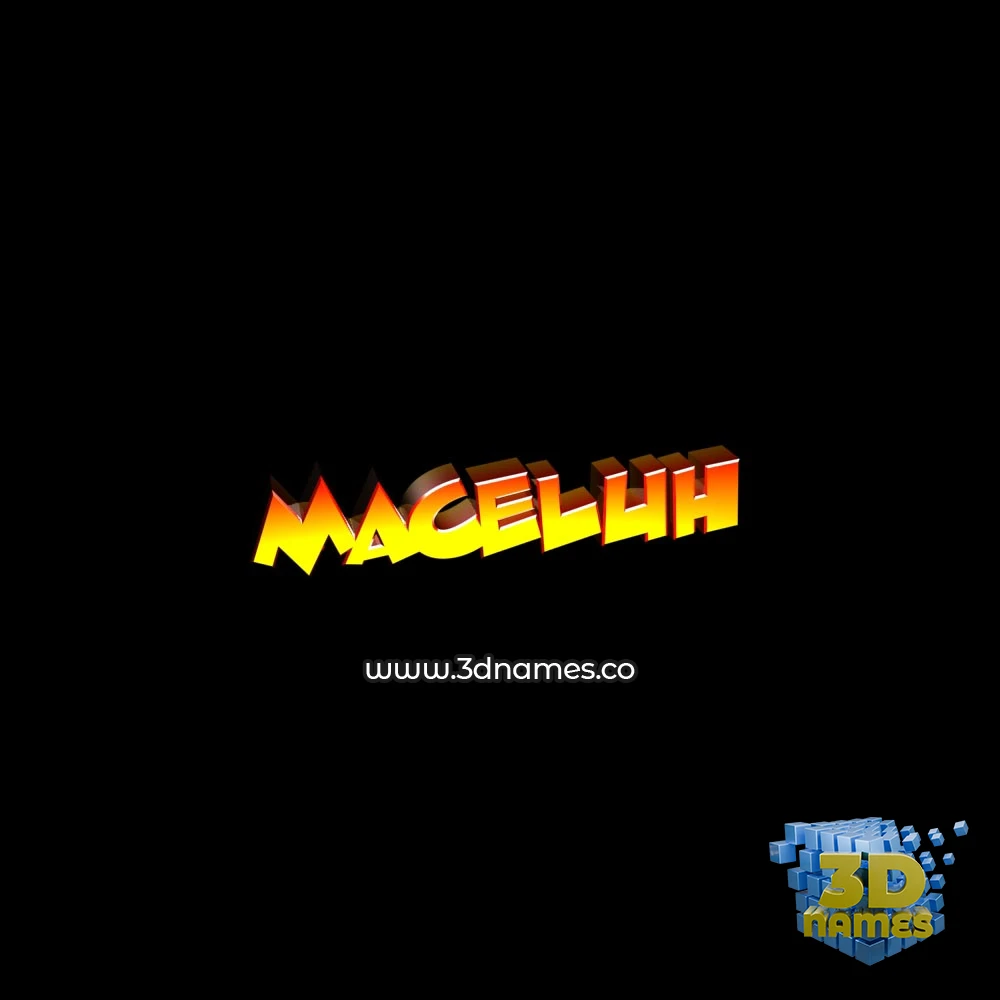 maceluh in Black Background style - 3D name wallpaper
